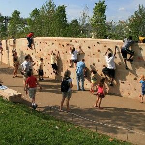 Cumberland Park by Hargreaves Associate « Landscape Architecture Platform | Landezine Rock Climbing Wall For Kids, Sport Park, Easy Landscaping, Playground Design, Urban Park, Climbing Wall, Public Park, Parking Design, Adventure Park