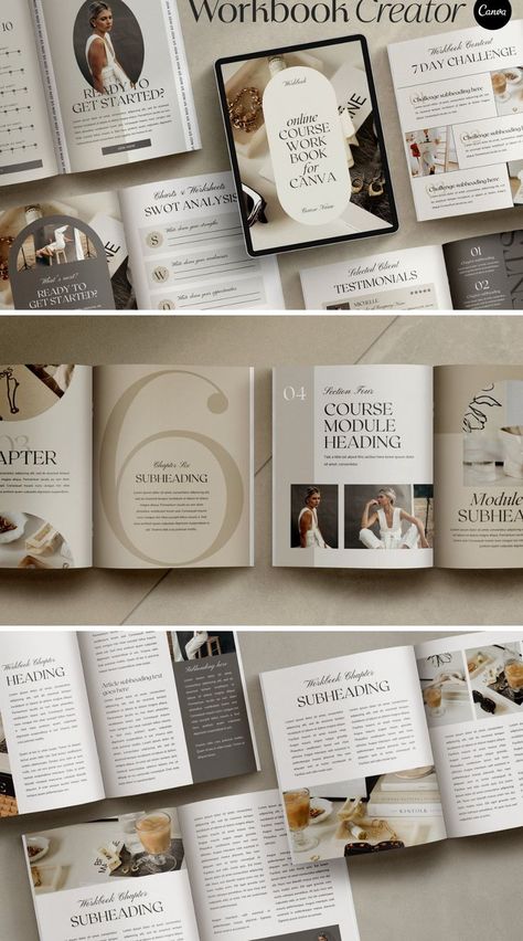 E Book Design, Ebook Design Layout, Ebook Template Design, Event Brochure, Canva Ebook, Workbook Design, Romantic Aesthetic, Ebook Design, Workbook Template