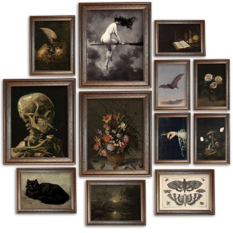 PRICES MAY VARY. Elevate Your Space with Dark Academia Charm: Immerse yourself in the enchanting world of Dark Academia with a curated set of 12 beautifully designed posters. This gothic package includes 3 larger 8x10 inch prints, 4 mid-sized 5x7 inch prints, and 5 smaller 4x6 inch prints, each capturing the essence of the intellectual and mysterious aesthetic. Versatile Sizing for Dynamic Arrangements: Experiment with various layout possibilities as this package offers a mix of sizes, allowing Dark Academia Aesthetic Pictures, Dark Academia Wall Decor, Dark Academia Posters, Victorian Artwork, Dark Academia Room Decor, Victorian Wall Decor, Macabre Decor, Dark Academia Wall, Gothic Wall Decor