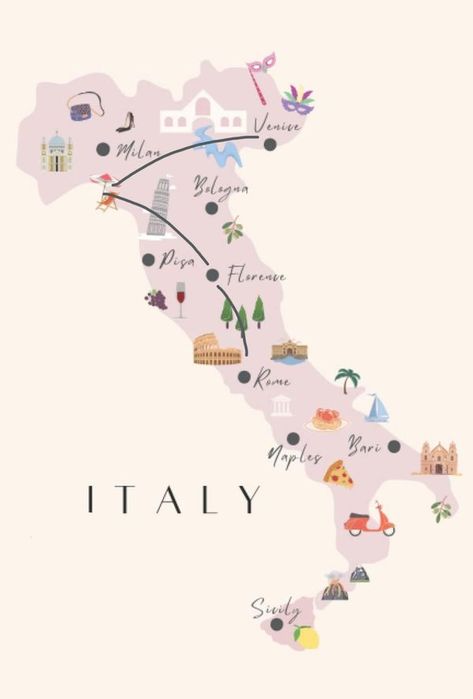 Discover Italy | Best Places and Travel Tips | I’ve previously asked for feedback on our 14 day/night September itinerary and it was so helpful | Facebook Italy Travel Vision Board, Italy Map Aesthetic, Italy Symbols, Italy Travel Map, Italy Regions, Italy Language, Italia Map, Italy Sketches, Italian Honeymoon