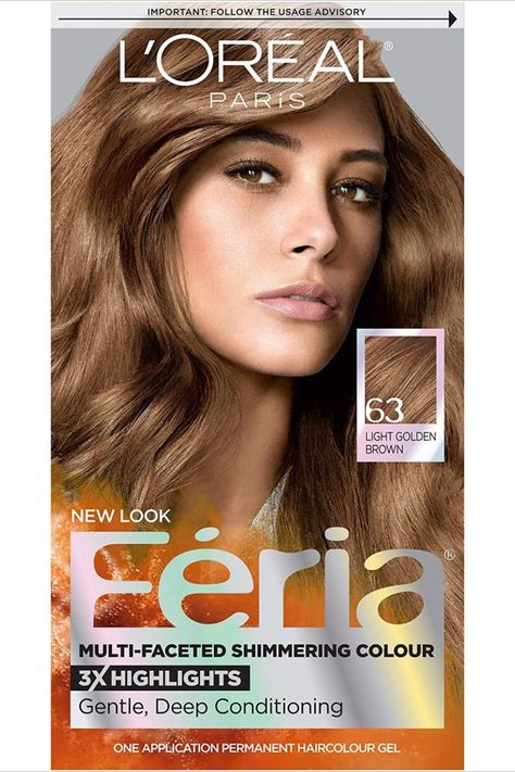 This amber hair color transforms hair from blah to brilliant; The Power Shimmer Feria Conditioner seals and smooths for lasting bold color that will turn heads. Amber Hair Color, Amber Hair Colors, Amber Hair, Amber Light, Light Golden Brown, Permanent Hair Color, Bleached Hair, Colored Highlights, Black Natural Hairstyles