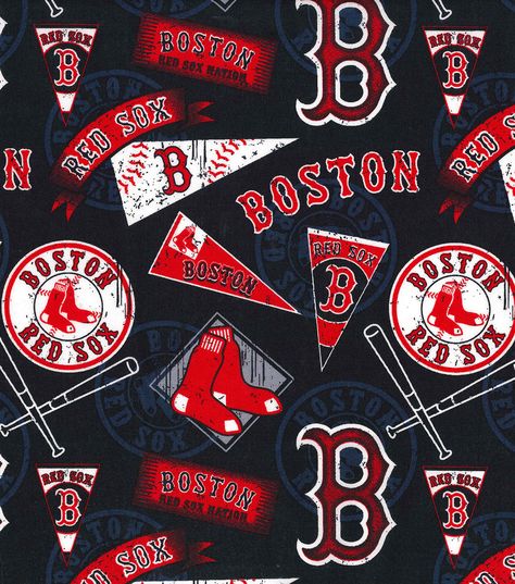 Boston Red Sox Wallpaper, Baseball Fabric, Red Sox Nation, Baseball Stadium, Base Ball, Retro Fabric, Fabric Yardage, Fabric Remnants, Vintage Baseball