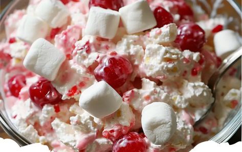 Junk Yard Salad Recipe, Frozen Cherry Salad, Strawberry Nut Jello Salad, Cranberry Apple Jello Salad Recipe, Cranberry Strawberry Jello Salad Crushed Pineapple, Cranberry Jell-o Salad With Cream Cheese Topping, Sweet Cherry Pie, Cold Desserts, Fruit Salad Recipes