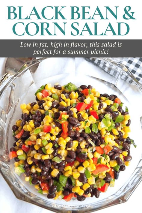 Bean Salad Recipes Easy, Corn And Bean Salad, Black Bean And Corn Salad, Bean And Corn Salad, Black Bean Corn Salad, Black Bean Salad Recipe, Cilantro Salad, Black Bean And Corn, Cowboy Beans