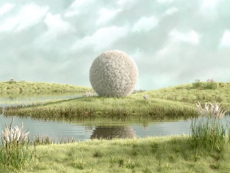 The story of a Land on Behance Matte Painting, 3d Artwork, 3d Landscape, Abstract Composition, Modelos 3d, 수채화 그림, Landscape Artwork, 3d Texture, Environment Concept Art