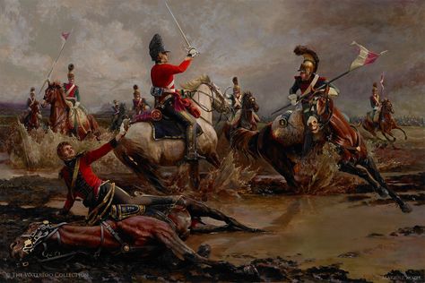 ArtStation - Fall Of Ponsonby R, Fall Of Ponsonby L "The Waterloo Collection", Mariusz Kozik Viking Battle, Modern World History, Waterloo 1815, Historical Warriors, Battle Of Waterloo, In Memoriam, French Army, Napoleonic Wars, Historical Art