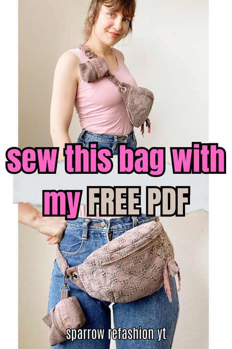 Unlock your creativity with my free PDF pattern for a versatile fanny pack or crossbody bag! Even if you're new to sewing, this tutorial makes it a breeze. Follow the step-by-step guide to stitch up your own stylish accessory. Express your unique style while enjoying a satisfying crafting experience. Get started today! 🧵🌟 #HandmadeAccessories #SewWithLove #BeginnerCrafts Waist Bag Sewing Pattern, Unique Bag Sewing Patterns, Hip Pack Pattern, Diy Belt Bag Pattern Free, Hip Bag Sewing Pattern, Free Bag Sewing Pattern Pdf, Bum Bag Sewing Pattern, Hip Bag Pattern Free Sewing, Sewing Fanny Pack