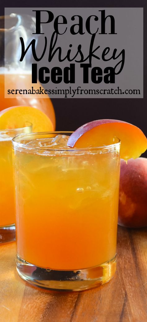 Peach Whiskey, Peach Ice Tea, Yummy Alcoholic Drinks, Boozy Drinks, Whiskey Drinks, Mixed Drinks Recipes, Cocktail Drinks Recipes, Alcohol Drink Recipes, Drinks Alcohol Recipes