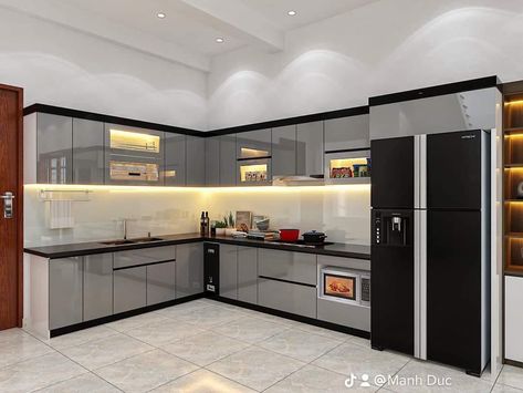 Latest Modular Kitchen Design, L Shaped Modular Kitchen, Kitchen Decor Hacks, Kitchen Wardrobe Design, Interior Ikea, Kitchen Cabinetry Design, Latest Kitchen Designs, Kitchen Layout Plans, Kitchen Design Color