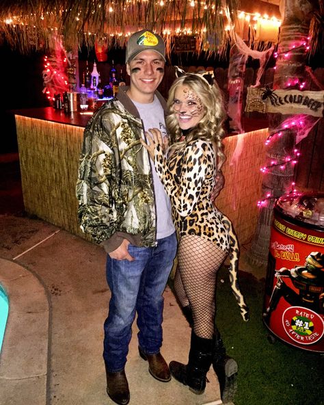 Hunted the rare savannah cat. Leopard Halloween costume Cougar Hunter Halloween Costume, Cheetah And Hunter Couple Costume, Cheetah And Zookeeper Costume, Cougar Costume Woman, Leopard Couple Costume, Cheetah Couple Costume, Cougar Halloween Costume, Leopard Costume Women, Leopard Halloween Costume