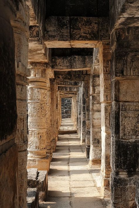 "Experience the wonders of Chichen Itza! 🌿🏛️ Explore the ruins of this ancient Mayan city, a true marvel of history and architecture. 🇲🇽✨ #ChichenItza #MayanHistory #TravelMexico" Ancient Mayan Aesthetic, Mayan Ruins Mexico, Mayan Aesthetic, Mesoamerican Architecture, Mayan Architecture, Chichen Itza Mexico, Ancient Mexico, Mayan History, Maya Ruins