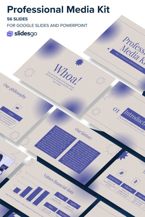 Looking to present your company in a professional way? Check out this blue and beige media kit for Google Slides & PPT and download it now! Google Slides Professional, Slideshow Template Aesthetic, Corporate Slides Design, Blue Presentation Design, Aesthetic Google Slides Templates, Cute Google Slides Ideas, Fun Presentation Ideas, Aesthetic Slides Presentation, Cute Google Slides