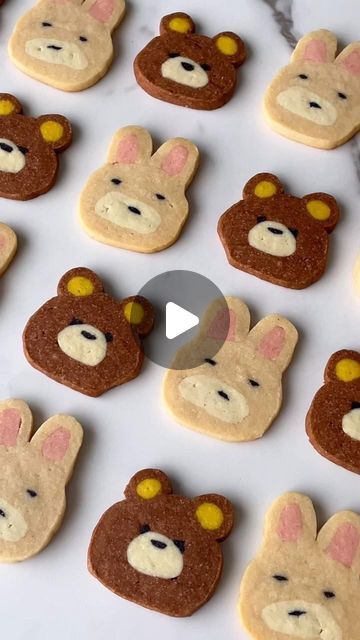 Jesse | Meowvelous Paws🐾🍪 on Instagram: "This is my first time making icebox cookies! You make the dough, store it in the freezer, and then cut it into pieces with a knife.❄️🧊🔪 It was more challenging than I expected to shape them from 3D to 2D… my bear and bunny turned out a bit chubby…🧸🐰🫠🍔 They ended up looking a bit different than I expected, but they still tasted great, haha! 🥲🥲🥲🥲🥲 Ingredients: - Butter batter: 100g butter, 40g powdered sugar, 26g egg, 2g salt - Cake flour: 118g+Almond flour: 50g" Salt Cake, Bear And Bunny, Icebox Cookies, Ice Box, Cake Flour, Cut It, Powdered Sugar, Almond Flour, Fun Desserts