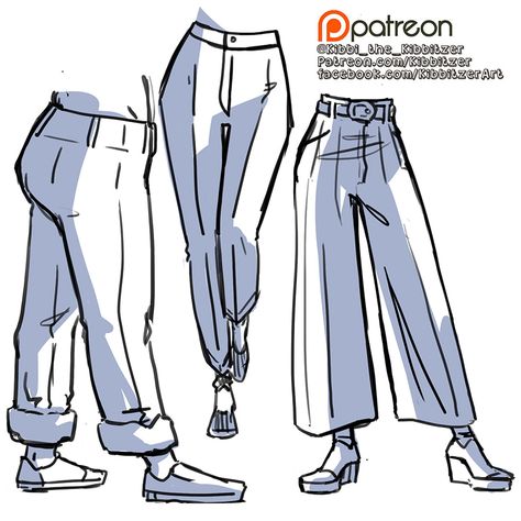 Pants Reference, Pants Drawing, Výtvarné Reference, Clothing Sketches, Clothing Design Sketches, Drawing Anime Clothes, 90's Fashion, Drawing Expressions, Under Pants