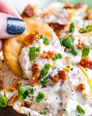 Creamy Bacon Cheese Dip (No Bake) | The Chunky Chef | Bloglovin’ No Bake Dips, Bacon Cheese Dip, Bacon Cheddar Dip, Dips Appetizers, Bacon Cheese Dips, Super Easy Appetizers, Cheddar Dip, Cream Cheese Recipes Dip, Baked Dips