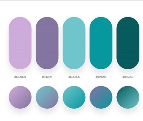 Teal Color Palette, Flat Color Palette, Gradient Color Design, Ui Ux 디자인, Hex Color Palette, Purple Color Palettes, Graphisches Design, Palette Design, Color Palette Design