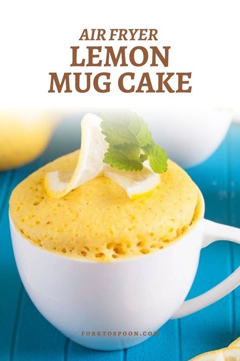 Single Serve Air Fryer Recipes, Bake Air Fryer, Healthy Recipes Keto, Homemade Lemon Cake, Air Fryer Cake Recipes, Easiest Desserts, Air Fryer Recipes Low Carb, Air Fryer Recipes Dessert, Lemon Mug Cake