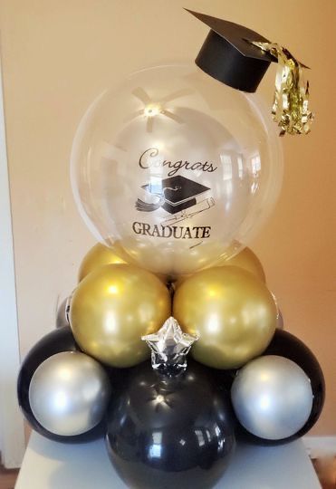 Pin by Erica McAuley on artesanato | Balloon decorations graduation, Gold graduation party, Graduation balloons Balloon Decorations Graduation, Congrats Graduate, Graduate Cap, Balloon Arrangement, Deco Ballon, Gold Graduation Party, Graduation Party High, Balloon Creations, Graduation Party Diy