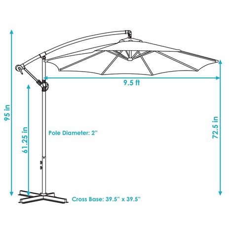 Arlmont & Co. Leon 114'' Cantilever Umbrella & Reviews | Wayfair Umbrella Canopy, Welded Furniture, Cantilever Patio Umbrella, Offset Patio Umbrella, Outdoor Aesthetic, Shade Umbrellas, Offset Umbrella, Solar Led Lights, Cantilever Umbrella