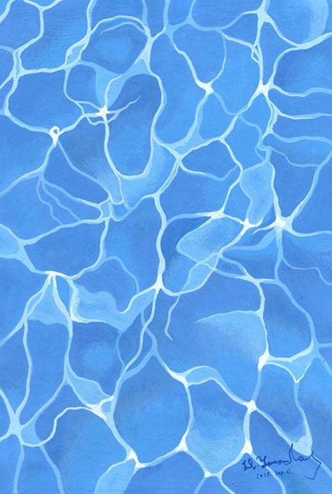 Blue Art Work, Blue Illustration Art, Water Pattern, Pool Art, Water Illustration, Water Drawing, Water Patterns, Water Surface, Water Art