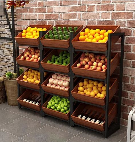 Shop Display Racks Supermarket Shelf For Vegetable And Fruit Display - Buy Display Rack,Vegetable Display Shelf,Fruit Display Shelf Product on Alibaba.com Fruit And Veg Shop, Vegetable Rack, Store Shelves Design, Vegetable Stand, Vegetable Shop, Grocery Store Design, Stand Shelf, Supermarket Design, Supermarket Shelves