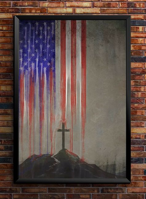 Cross Poster, American Flag Painting, Patriotic Cross, Cross Wallpaper, Patriotic Art, Flag Painting, Cute Canvas Paintings, Flag Art, Canvas Painting Diy