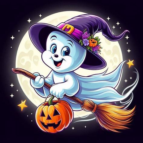 Casper Halloween, Halloween Imagem, Halloween Facts, Casper The Friendly Ghost, Adornos Halloween, Whimsical Halloween, Friendly Ghost, Art Embroidery, Halloween Drawings