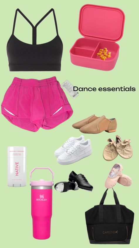 Dance essentials!!! 🩰🩰🩰 Dance Outfits Practice Casual, Dance Class Outfit, Dance Essentials, Competition Outfit, Morning Routine School, Dance Outfits Practice, Class Outfit, Practice Outfits, Workout Fits