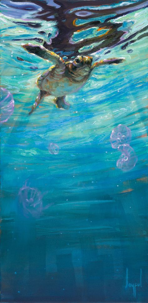 Marine Life Painting, Marine Life Art, Sea Turtle Painting, Underwater Painting, Underwater Art, Marine Art, Turtle Painting, Turtle Art, Sea Painting