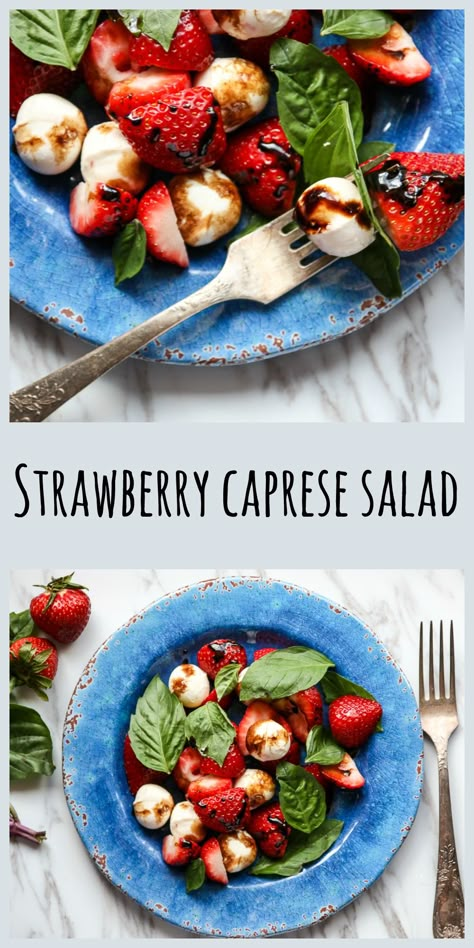 Bocconcini Recipes, Strawberry Caprese, Salad Strawberry, Salad Caprese, Recipes With Cool Whip, Mexican Salad Recipes, Caprese Salad Recipe, Recipes Strawberry, Drink Inspiration