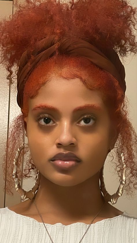 Orange Eyebrows Black Women, Ginger Brows Eyebrows, Ginger Brows On Black Women, Dyed Hair And Eyebrows, Red Eyebrows Black Women, Ginger Eyebrows Black Women, Dyed Eyebrows Colors, Copper Eyebrows, Ginger Eyebrows