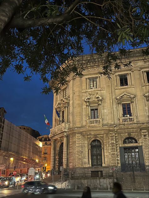 Catania Italy Aesthetic, Catania Italy, Catania Sicily, Architecture Aesthetic, Italy Architecture, Italy Aesthetic, Night Scenery, Aesthetic Travel, Money Aesthetic