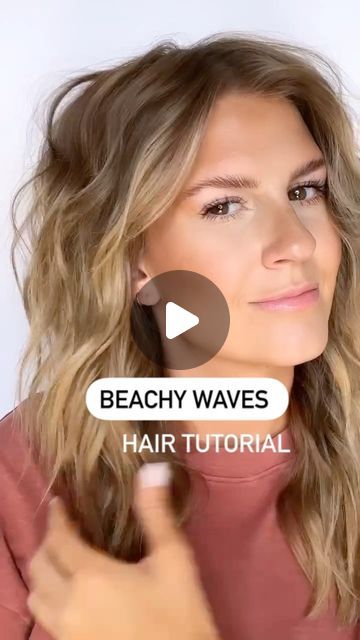 Beach Waves With A Curling Wand, S Wave Curls, Textured Waves Hair Tutorial, Small Loose Curls, Wave Hair Tutorial No Heat, Curled Medium Hairstyles, Smooth Curls Soft Waves, How To Use Wave Curling Iron, Medium Beach Waves Hair