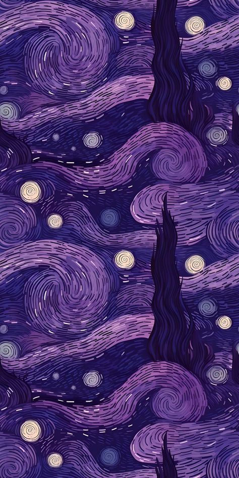 Dark Purple Wallpaper, Whatsapp Wallpaper Cute, Arte Van Gogh, The Starry Night, Whatsapp Wallpaper, Purple Wallpaper Iphone, Abstract Art Wallpaper, Iphone Wallpaper Themes, Cool Wallpapers Art