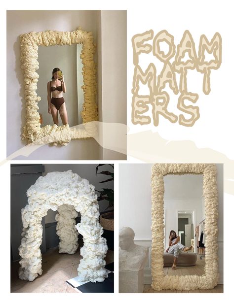 Foam Furniture Diy, Foam Diy Projects, Foam Mirror, Foam Furniture, Foam Diy, Hippie Bedroom Decor, Dorm Diy, Dorm Room Diy, Easy Diy Room Decor