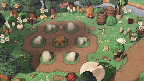 Rock Garden Ideas Animal Crossing, Acnh Rocks Ideas, Rock Garden Animal Crossing New Horizon, Rock Circle Animal Crossing, Rock Garden Ideas Acnh, Acnh Rock Design, Animal Crossing Rock Area, Animal Crossing Rock Ideas, Rock Animal Crossing