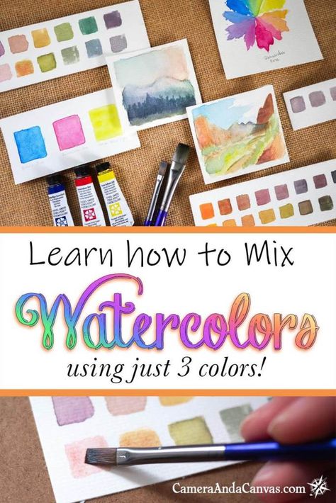 How To Mix Watercolors, How To Mix Watercolor Paint, Mix Watercolors, Watercolour Mixing, Simple Watercolors, Mixing Watercolors, Watercolour Lessons, Watercolor Techniques Tutorial, Beginners Watercolor