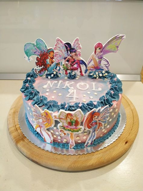 Winx Club Birthday Party, Fairy Tail Cake, Winx Club Birthday, Winx Cake, Bolo Vintage, Edible Image Cake Topper, 25th Birthday Cakes, Princess Birthday Cake, Teddy Bear Birthday