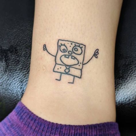 Spongebob Tattoo, Tato Flash, Shape Tattoo, Geometric Tattoos, Tattoos Geometric, Weird Tattoos, Red Tattoos, Funny Tattoos, Pattern Tattoo