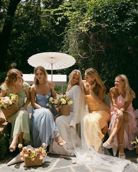 Here's your sign to consider the brilliant combination of parasols and pastels for your wedding design! ✨💍If you're looking to create a… | Instagram Pretty Bridesmaid Dresses, Cheap Bridesmaid, Color Caramelo, Garden Party Wedding, Cheap Bridesmaid Dresses, Dresses Cheap, Pastel Wedding, Wedding Mood Board, Wedding Mood