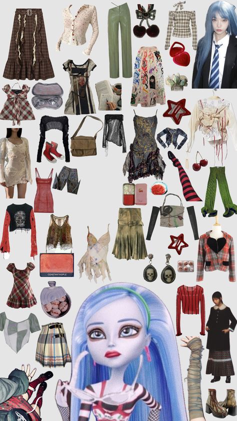 Ghoulia Yelps Style Guide #monsterhigh #monsterhighghoulia #ghouliayelps #stylemoodboard Ghoulia Yelps Outfit, Ghoulia Monster High, Monster High Ghoulia, Ghoulia Yelps, Style Guide, Monster High, Style Guides, Outfit Inspirations, Closet