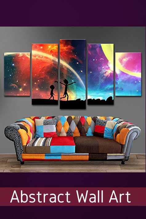 stunning bright colors make rainbow wall decor a great choice when it comes to elevate a drab wall space. In fact you can add extremely vivid pops of bright color all within one piece of trendy rainbow wall art. #rainbow #colors #colorful #homedecor #abstract Wall Art Rainbow, Pretty Furniture, Rainbow Wall Decor, Rainbow Wall Art, Bathroom Decor Apartment, Art Rainbow, European Home Decor, Interior Design Themes, Unique Wall Clocks