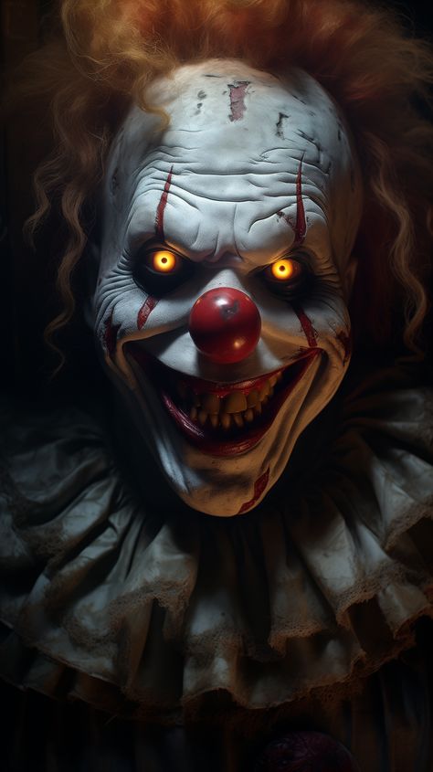 clown, grimm, laugh, scary, halloween, ai, art (1632x2912) by BobbyHill Horror Wallpaper Scary Hd, Creepy Clown Pictures, Halloween Scary Face, Evil Clown Tattoos, Neon Cyberpunk, Clown Horror, Creepy Halloween Decorations, Scary Wallpaper, Send In The Clowns