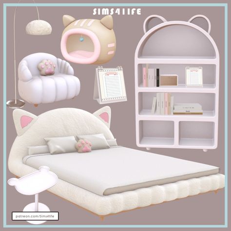 SIMS41ife Sims 4 Content, Sims 4 Beds, Die Sims 4, Mod Furniture, Sims Packs, The Sims 4 Pc, Sims 4 Bedroom, Pink Furniture, Sims 4 Children