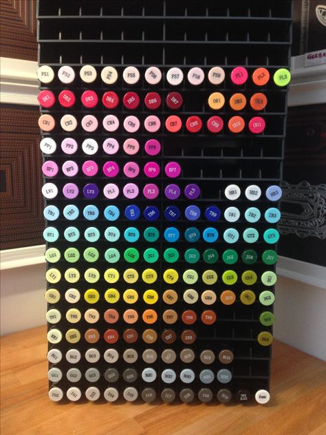 Spectrum Noir Alcohol Markers - My Storage - This is how i have sorted my 168 Spectrum Noir markers... as a newbie to colouring, i soon realised there is no right or wrong way to the storage layout, but i needed to find a way that made sense.  Hopefully this helps some of you too.... at least until you buy more (currently a further 48 pens - Vintage and Nature-  to add!) when you need to rearrange again!! :) Markers Organization, Spectrum Noir Markers, Noir Color, Right Or Wrong, Spectrum Noir, Find A Way, Alcohol Markers, Storage Case, Color Ideas