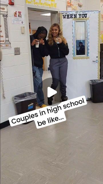 Berhanu Dallas on Instagram: "This is what we call puppy love! #morethateacher #explore #teacherofinstagram #teacherlife #teacherfunny #trending #highschool #love #relationships" Couples In School Hallway, Picture Day Photos Highschool, Middle School Relationships Be Like, High School Teen Couples, Cute Highschool Couples, High School Love Aesthetic, Bf Goals Videos, Highschool Couple Aesthetic, Highschool Relationships