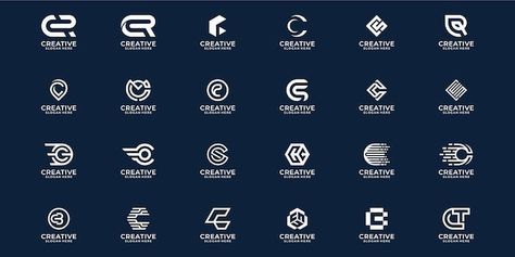 Vector set of creative monogram letter c... | Premium Vector #Freepik #vector #monogram-logo #initial-logo #abstract-symbol #logo-collection Letter C Logo Design, C Logo Design, Letter C Logo, Logo C, Letter Symbols, Abstract Logo, C Logo, Letter Logo Design, Dynamic Poses