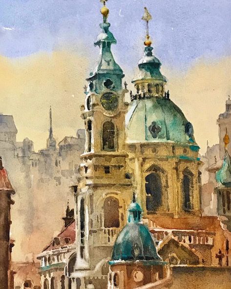 CA Watercolor Association on Instagram: ““Prague” by Brenda Swenson accepted into the California Watercolor Association’s 49th Annual National Exhibition, juried by Iain Stewart.…” Brenda Swenson, Watercolor Architecture, Brand Ideas, Travel Journals, Architecture Drawing Art, Architecture Painting, Watercolor Sketchbook, Watercolor Landscape Paintings, A Level Art