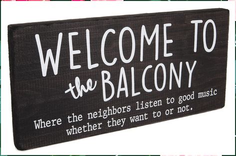 Outdoor Balcony Decor for Apartment - Small Balconies Wall Art - Welcome Sign for Summer Apartments with Patio or Decks Outdoor Balcony Decor, Vintage Balcony, Retro Patio, Small Balconies, Patio Wall Decor, Outdoor Fall Decor Ideas, Solar Lanterns Outdoor, Small Outdoor Patios, Outdoor Table Tops