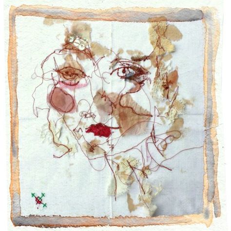 Ailish Henderson: Sunday morning flowers (one of my Lady-chief designs), 2018, Hand embroidered collage on vintage hankie, digitally printed onto Silk Satin Stitch Collage, Collage Portrait, Textile Artist, Eco Printing, Digital Print Fabric, Irish Linen, Textile Artists, Fabric Art, Textile Prints